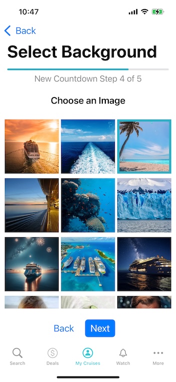 Personalizing your cruise countdown widget with custom backgrounds and text